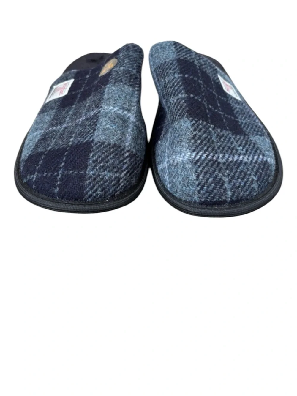 NWT Harris Tweed Men’s Tartan Wool Slip-On House Slippers Size 13